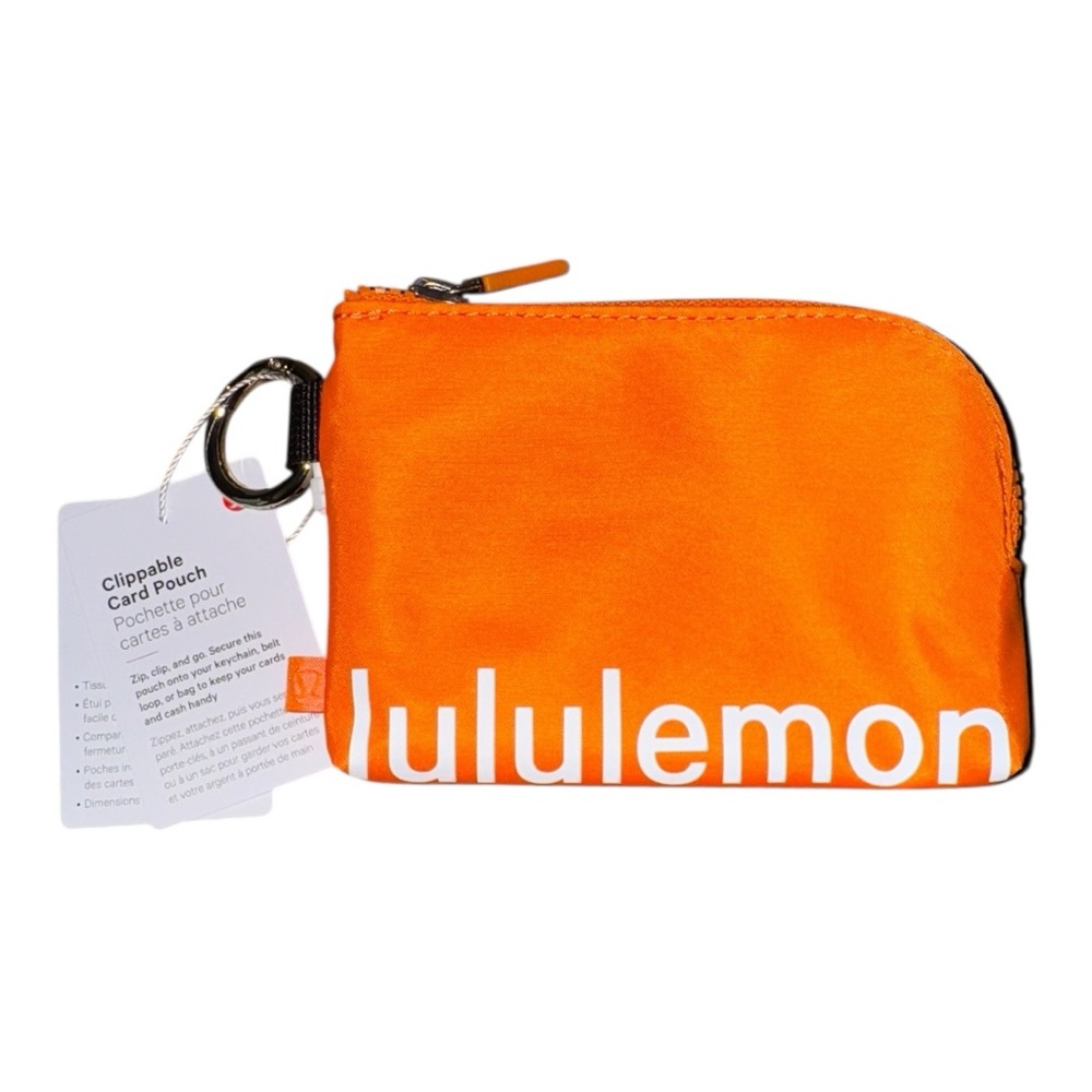 Lululemon Clippable Card Pouch, Lit Orange NWT